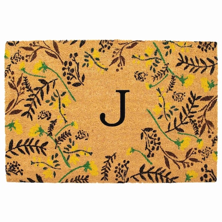 Calloway Mills Monogram Door Mat, Black, Yellow, Green, Natural, 24 in W x 36 in L 105082436J